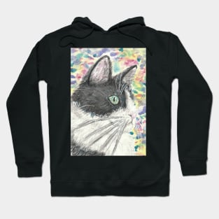 Cute cat face colorful painting Hoodie